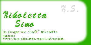 nikoletta simo business card